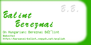 balint bereznai business card